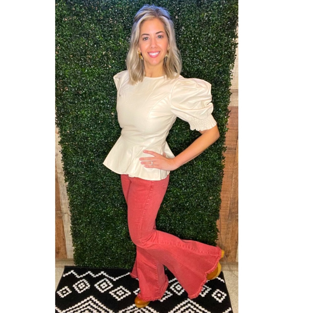 Flying Tomato Vegan Leather Top